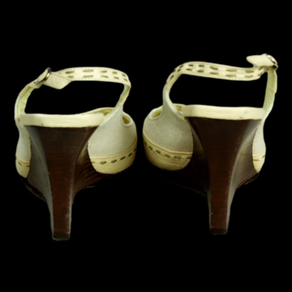 FENDI Leather Colorblock Pattern Slingback Sandals - Picture 4 of 7